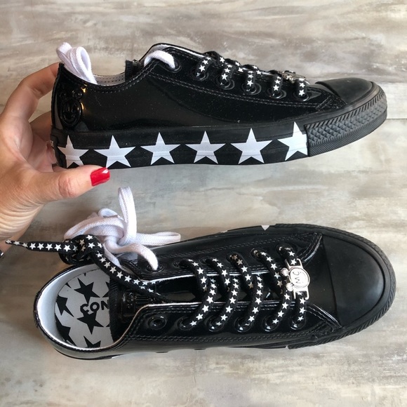 Converse Chuck Taylor Ox low top star Miley Cyrus black silver sneaker shoe 6.5 - Picture 4 of 8